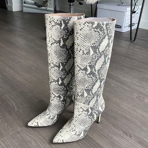 Steve Madden Kinga Natural Snake Heeled Boots